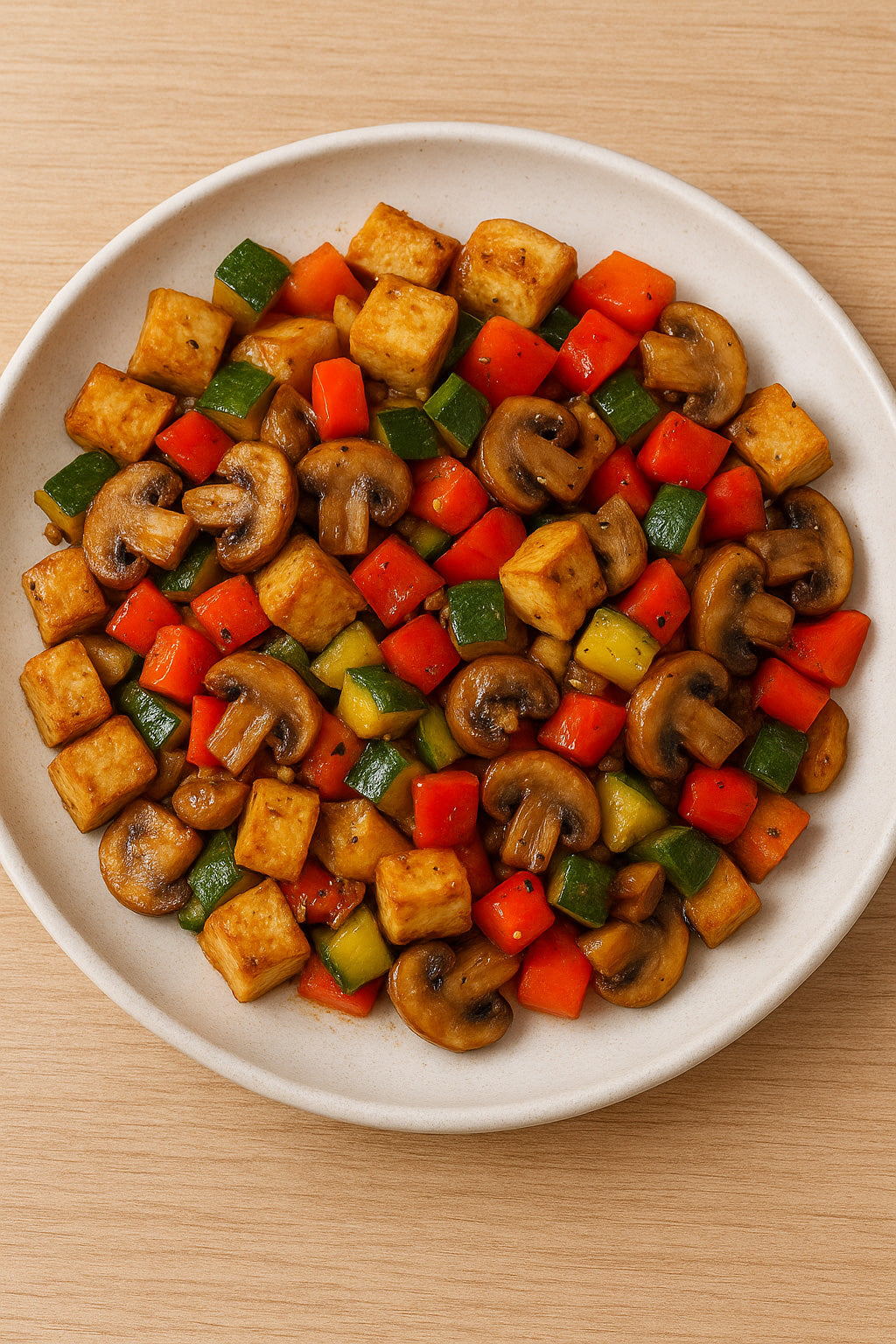 Asiatische Gemüsepfanne mit Tempeh