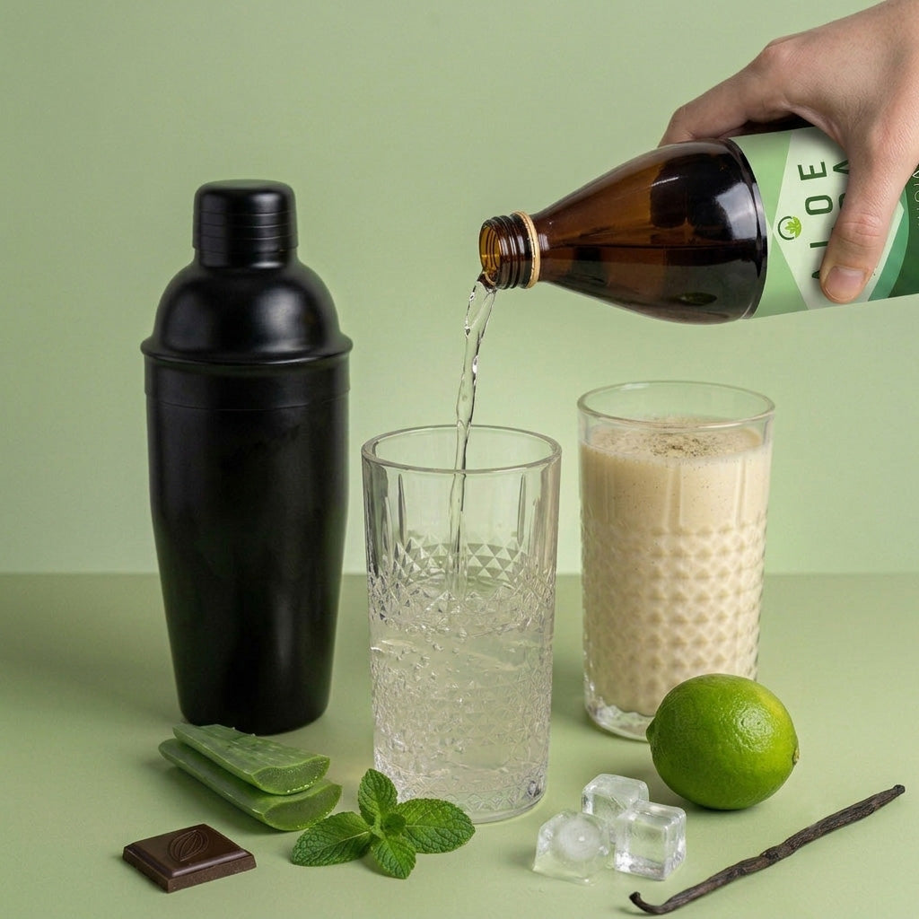 Abnehmkonzept mit Shake und Aloe Vera gel