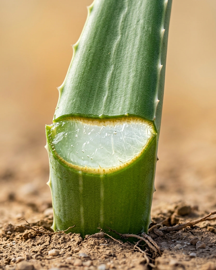 Aloe Vera Blatt aufgeschnitten