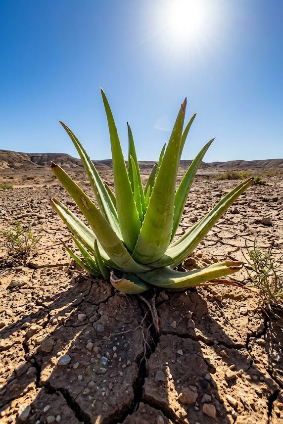 Die Aloe Vera Pflanze in karger Umgebung